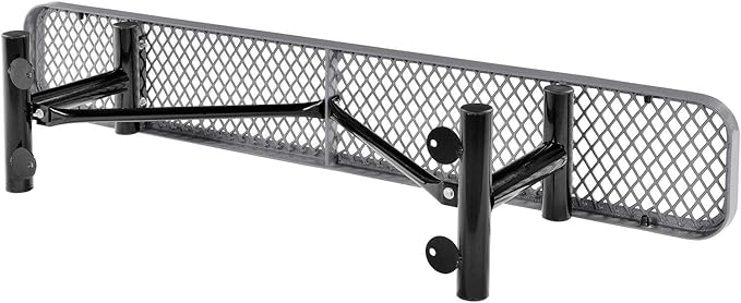 Global Industrial 6'L Heavy Duty Expanded Metal Mesh Flat Bench with Steel Frame, Portable Outdoor Bench, 1000 lbs Capacity, Gray, 72" L x 14-1/2"W x 18" H