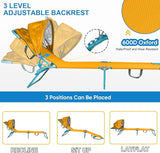 Colorsoul 2 Pack Tanning Chair with Sun Canopy, Adjustable 4-Position Beach Lounge Chair for Adults - Photo 3