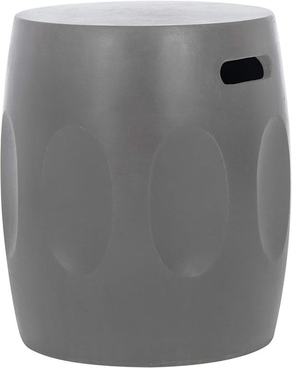 SAFAVIEH Outdoor Collection Zuri Modern Dark Grey Concrete Round Accent Table (Fully Assembled)
