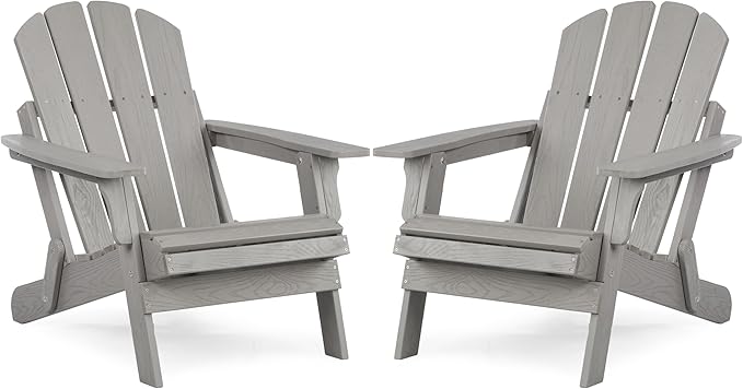 Oversize Wooden Outdoor Folding Adirondack Chair with Pre-Assembled BackRest & SeatBoard, Wood Patio Chair for Garden Backyard Porch Pool Deck Firepit