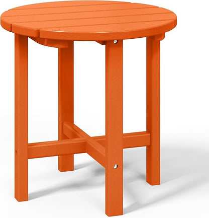 WestinTrends Dylan Adirondack Round Outdoor Side Table, Orange
