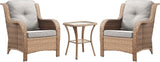 Rilyson Patio Bistro Set Outdoor Chairs - 3 Piece Wicker Rattan Patio Furniture Set with 2 Armrest Chair and 1 Side - Photo 1