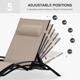 PURPLE LEAF Patio Oversized Chaise Lounge with 15FT Umbrella Outdoor Lounge Chair Beach Pool Sunbathing Lawn Lounger - Photo 7