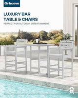 Patio Bar Table, Adirondack Chairs and Table 3 Pieces Set, Bar Height Chairs Set of 2 and Bar Table - Photo 7