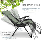 Nestl Outdoor Padded Zero Gravity Chair, Patio Lounge Chair Outdoor Recliner - Photo 3
