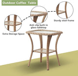 Rilyson Patio Chairs Wicker Outdoor Chair - 6 Piece Rattan Patio Swivel Rocking Chairs Set with Glass Top Side Table - Photo 7