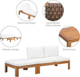 Teamson Home - Outdoor 2 Piece Acacia Modular Sectional Set with Cushions - Photo 7