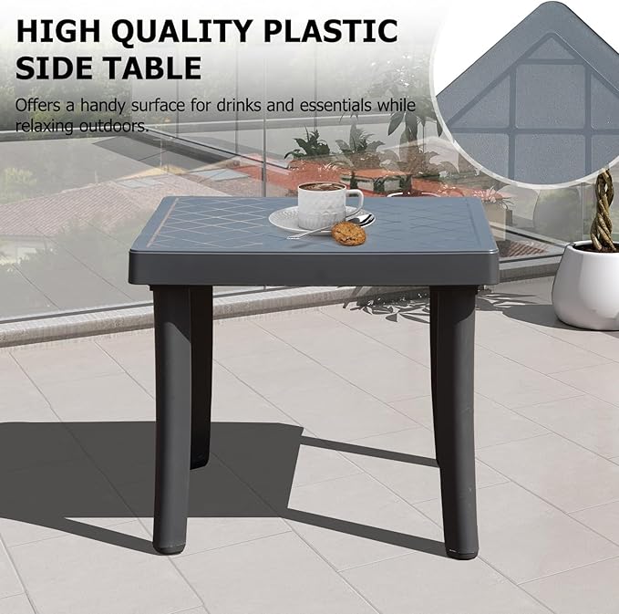 Domi Pool Lounge Chairs Set of 3, Aluminum Chaise Lounge Outdoor with Side Table - Photo 6