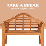 Giantex Outdoor Wood Bench, 4 Ft Foldable Eucalyptus Garden Bench - Photo 8