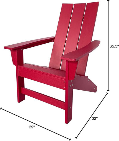 Shine Company Coastal Modern All-Weather Adirondack Chair, Chili Pepper