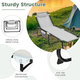 Tangkula Beach Lounge Chair for Outside, Folding Chaise Lounge Outdoor with 4-Position Backrest - Photo 8