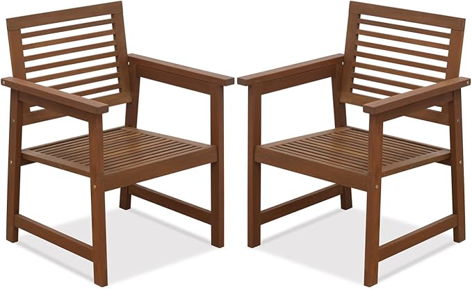 Furinno Tioman Teak Hardwood Outdoor Armchair Armchair w/o Cushion, FG161249R Set of Two