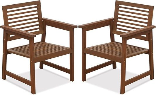 Furinno Tioman Teak Hardwood Outdoor Armchair Armchair w/o Cushion, FG161249R Set of Two