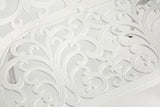 Patio Garden Bench Metal Park Bench Cast Aluminum Outdoor Furniture with Floral Rose for Patio,Park,Lawn,Yard White - Photo 6