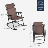 Best Choice Products Outdoor Folding Rocking Chair, Zero Gravity Lounge Chair, Patio Rocker w/Headrest Pillow - Brown - Photo 3