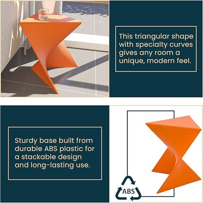 LeisureMod Randolph Modern Vanity Side Table, Orange