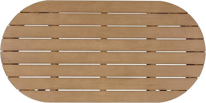 SAFAVIEH Couture Outdoor Patio Furniture Collection - Arielle Solid Wood Oval Coffee Table, Fully Assembled (CPT5001)