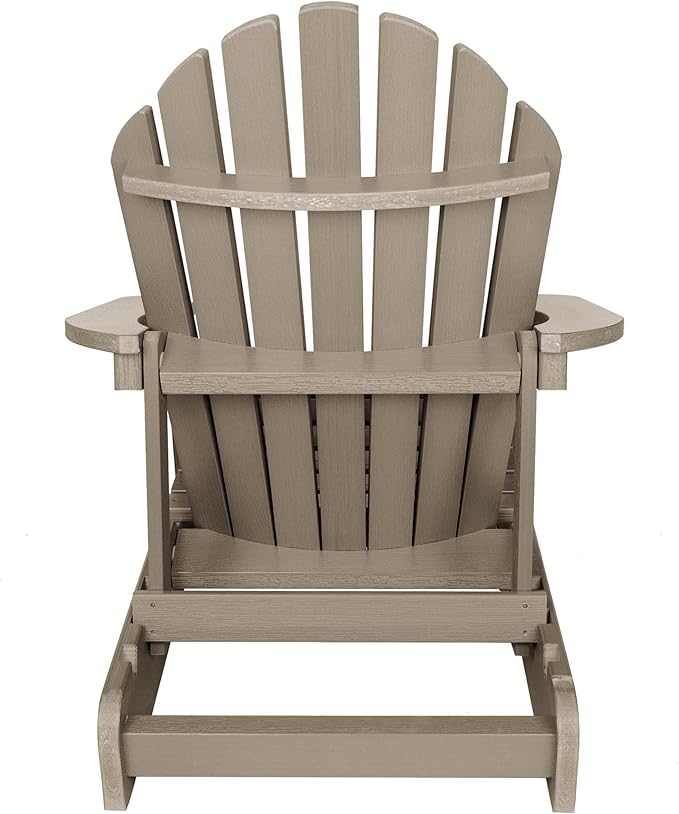 Highwood Hamilton Made in The USA Folding and Reclining Adirondack Chair, Adult Size, Woodland Brown