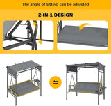 AECOJOY 2-in-1 Convertible Porch Swing Bed 3 Seat - Photo 2