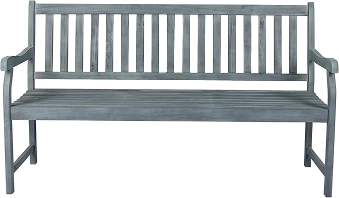 JONATHAN Y BNH101B Laurel 59.1" 3-Seat Slat-Back 600-Lbs Support Acacia Wood Outdoor Garden Patio Bench for Garden, Lawn - Photo 7