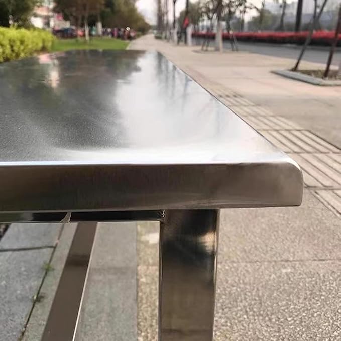 Outdoor Patio Bench, 304 Stainless Steel Outdoor Garden Bench, 660 Lbs Load-Bearing Capacity, for Patio, Park, Commercial Use(100cm/39in)