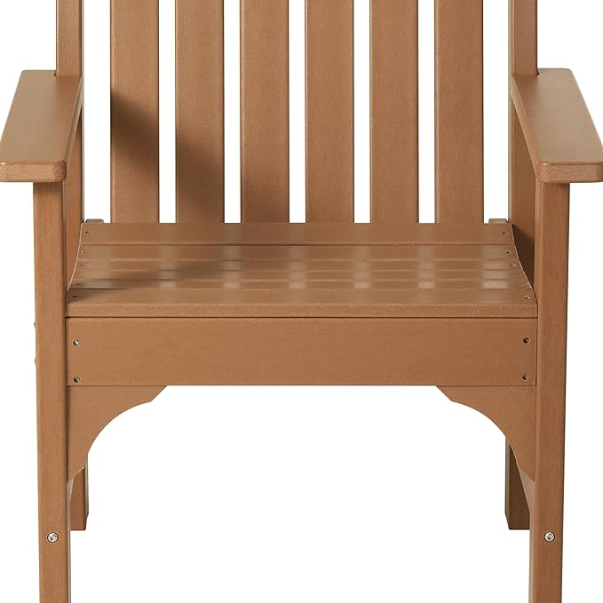 WestinTrends Malibu Outdoor Patio HDPE Adirondack Dining Arm Chair, Teak