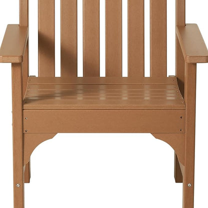 WestinTrends Malibu Outdoor Patio HDPE Adirondack Dining Arm Chair, Teak