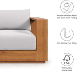 Modway Tahoe Acacia Wood Outdoor Patio Chair in Natural Light Gray with Weather-Resistant Cushions - Ideal as Club - Photo 9