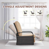 ATR ART TO REAL Outdoor Wicker Recliner Chair with 5.5'' Cushions, Automatic Adjustable Patio Lounge Chairs - Photo 3