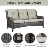 Belord 8 Piece Wicker Patio Furniture Set, Outdoor Swivel Rocker Chairs Set of 4 with Ottomans and Rattan Couch - Photo 7