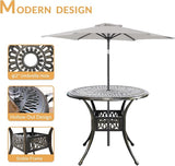 Outdoor Cast Aluminum Patio Table - Photo 4
