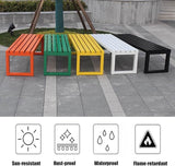 Outdoor Metal Backless Bench 3.3/3.9/4.9/5.9ft Weatherproof Heavy Duty Patio Benches Porch Seating 2-Person Dining - Photo 8