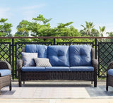 HUMMUH Outdoor Furniture 5 Pieces Patio Furniture Set Wicker Outdoor Sectional Sofa with 2 Patio Chairs,Ottomans - Photo 4