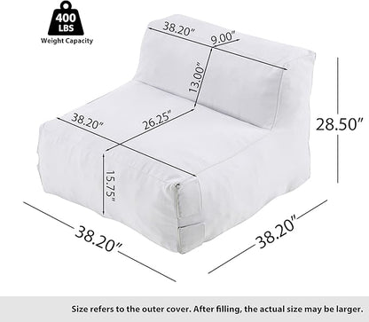 Christopher Knight Home Yanita Comfy Outdoor Bean Bag Chair, All Weather Bean Bag Chairs for Adults and Kids, Indoor/Outdoor Single Sofa, Patio Lounge Chair, Modern Outdoor Lounge Seating, Light Grey