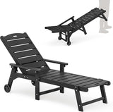 LUE BONA Outdoor Chaise Lounge, HDPS Chaise Lounger, 5 Positions Adjustable Lounge Chairs - Photo 1