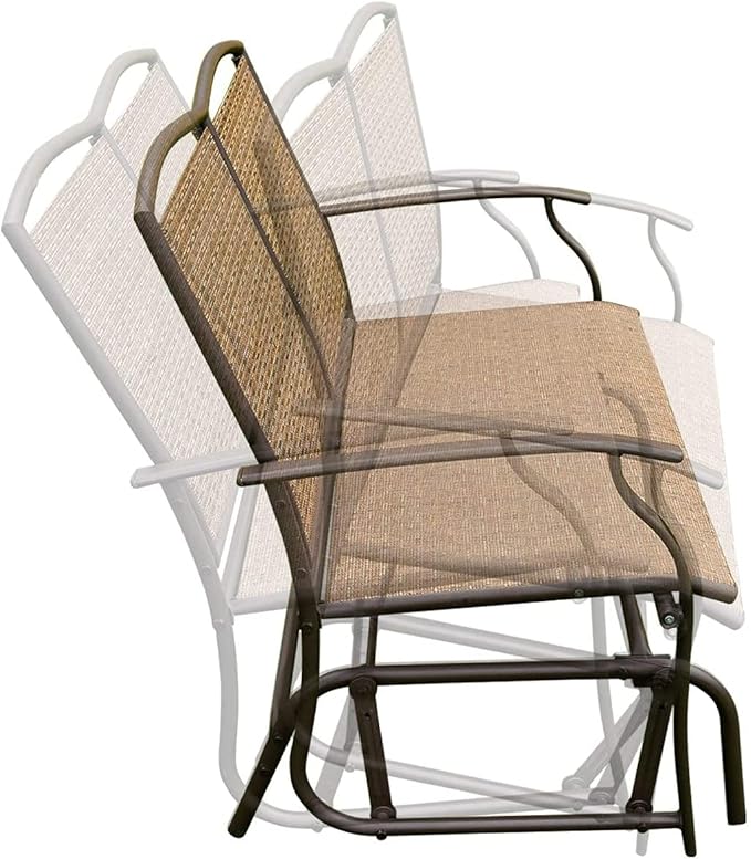Outdoor Swing Glider Chair for 2 Persons, Rocking Seating Patio Bench w/Coated Steel Frame, Patio Loveseat for Backyard - Photo 6