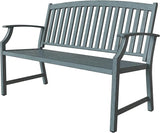 Grand patio 52" Farmhouse Outdoor Bench, Garden Benches with Anti-Rust Aluminum Metal Frame - Photo 1