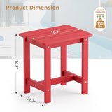 LUE BONA Outdoor Side Table, HDPS Small Outdoor Adirondack Side Tables, Outside End Table for Patio, Porch, Deck, Pool - Photo 3