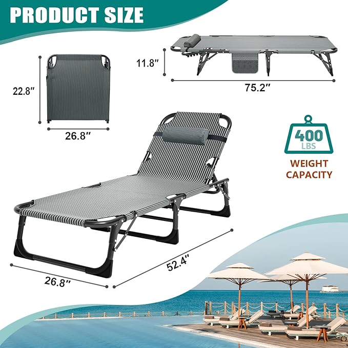 DoCred Folding Lounge Chair with Mattress - Photo 3