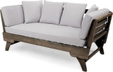Christopher Knight Home Gary Patio Convertible Couch, Wooden Outdoor Daybed - Photo 9