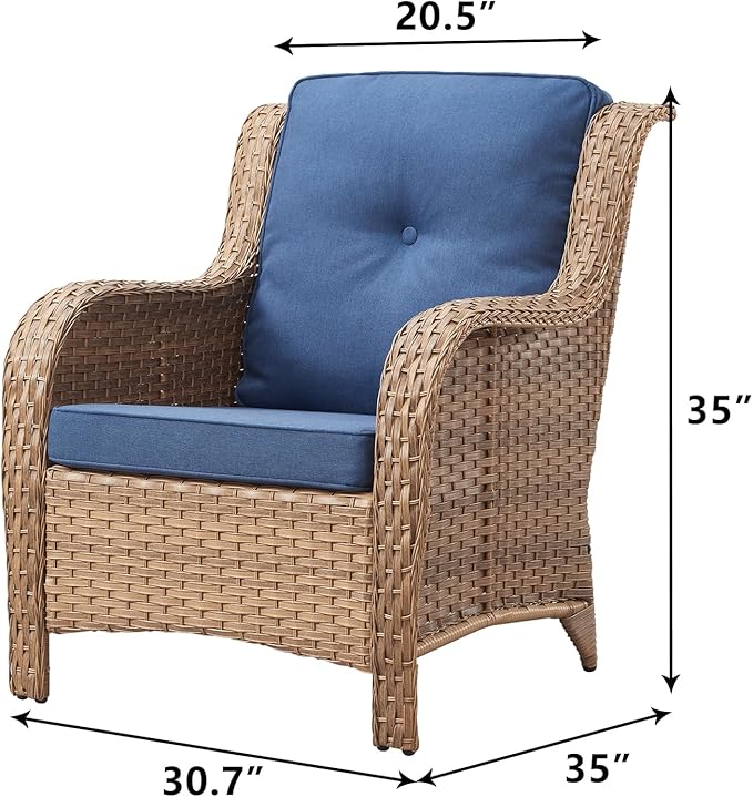 Rilyson Patio Furniture Chairs Outdoor Chair - 2 Piece Wicker Rattan Chairs Set with High Back and Deep Seating for - Photo 3