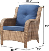 Rilyson Patio Furniture Chairs Outdoor Chair - 2 Piece Wicker Rattan Chairs Set with High Back and Deep Seating for - Photo 3