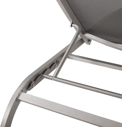 Modway Savannah Outdoor Patio Mesh Chaise Lounge Chair in Gray