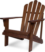 Shine Company Westport Wooden Adirondack Chair, Outdoor Patio Firepit Chairs, Back & Seat Pre-Assembled, Oak - Photo 1