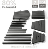 PASAMIC Tall Adirondack Chairs Set of 4, All-Weather HDPE Patio Chairs with Double Connecting Trays - Photo 7