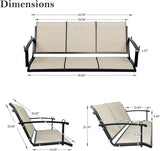 Textilene 3 Seat Hanging Swing, 5.2FT Patio Bench Swing - Photo 6