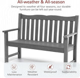 Stoog Outdoor Bench, Waterproof Garden Benches Set of 2, Never Rot or Fade, Used for Garden, Porch, Backyard and Deck - Photo 4
