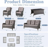 Belord Outdoor Furniture Wicker Conversation Sets - 7 Piece Patio Rattan Furniture Sets with Swivel Rocker Chairs - Photo 3