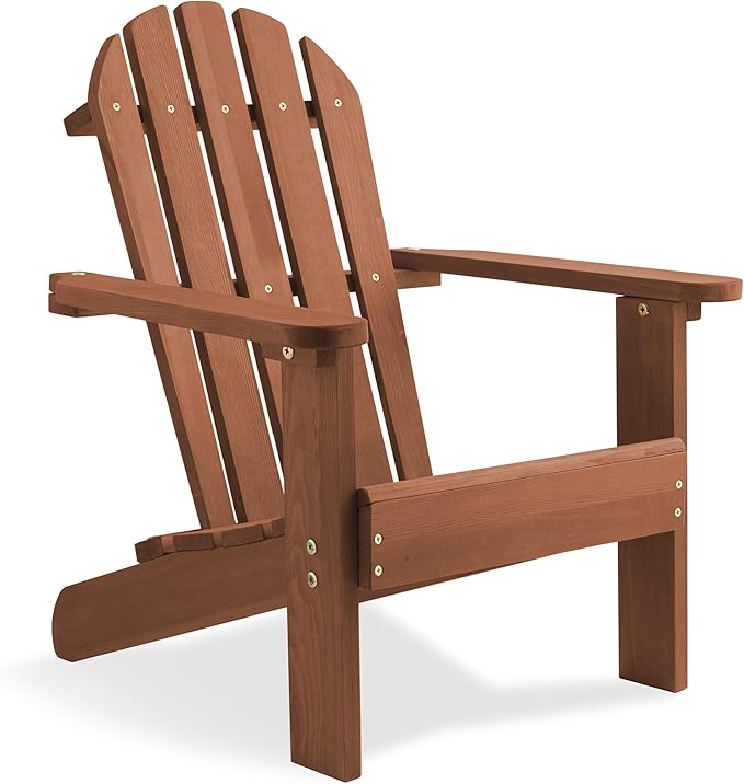 Casafield Children's Adirondack Chair, Cedar Wood Outdoor Kid's Chairs for Patio, Deck, Lawn and Garden, Partially Pre-Assembled - Espresso