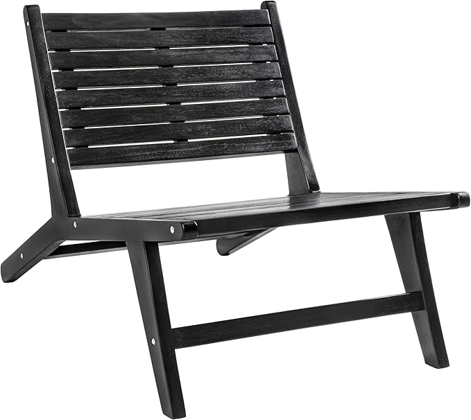 Eyely TAP2000C Virellan Mid-Century Modern Wood Armless Outdoor Lounge Chair, Contemporary, Bohemian, Coastal - Photo 2